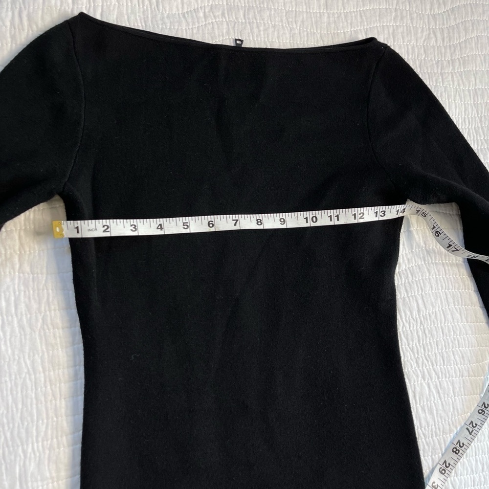 Alice + Olivia Black Midi Bodycon Long Sleeve Classic Dress Size Small-medium - Picture 7 of 15